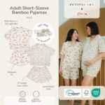 Petit Beary x Kero Women Short-Sleeve Bamboo Pyjamas Short pants - Piyama Bamboo Wanita Celana Pendek