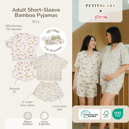 Petit Beary x Kero Women Short-Sleeve Bamboo Pyjamas Short pants - Piyama Bamboo Wanita Celana Pendek