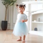 PETIT BEARY - Ribbed Bamboo Girl Tulle Set