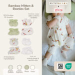 Petit Beary x Kero Bamboo Mitten & Booties Set - Sarung Tangan Kaki Bayi
