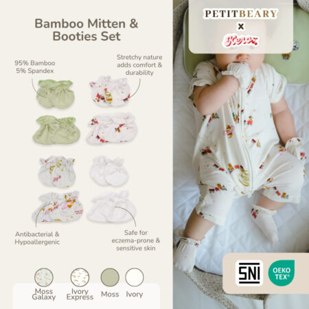 Petit Beary x Kero Bamboo Mitten & Booties Set - Sarung Tangan Kaki Bayi