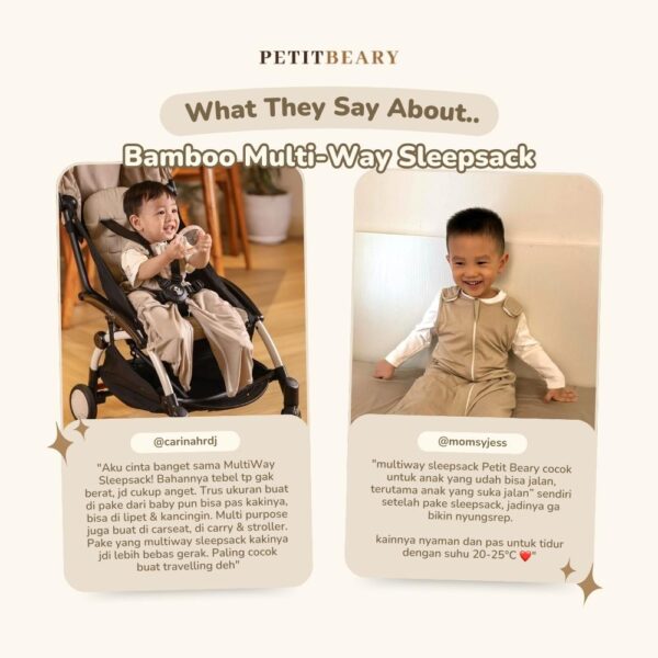 Bamboo Multi-Way Sleepsack 0.5TOG - Petit Beary