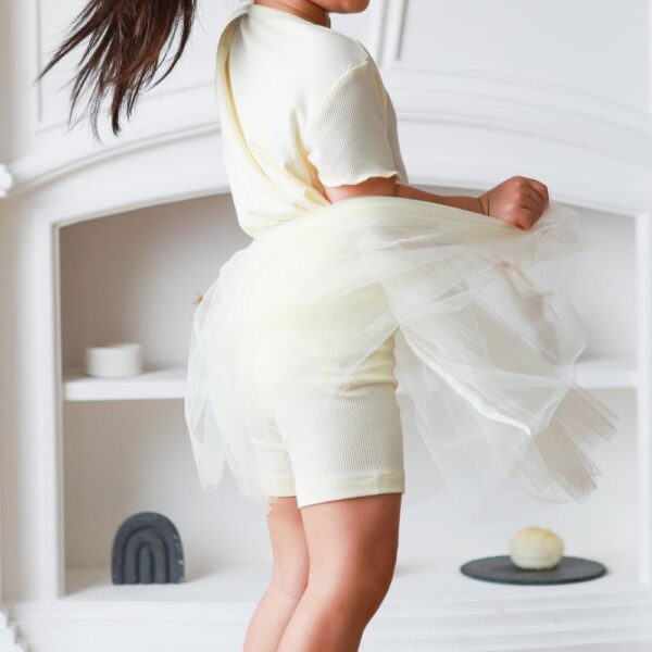 PETIT BEARY - Ribbed Bamboo Girl Tulle Set