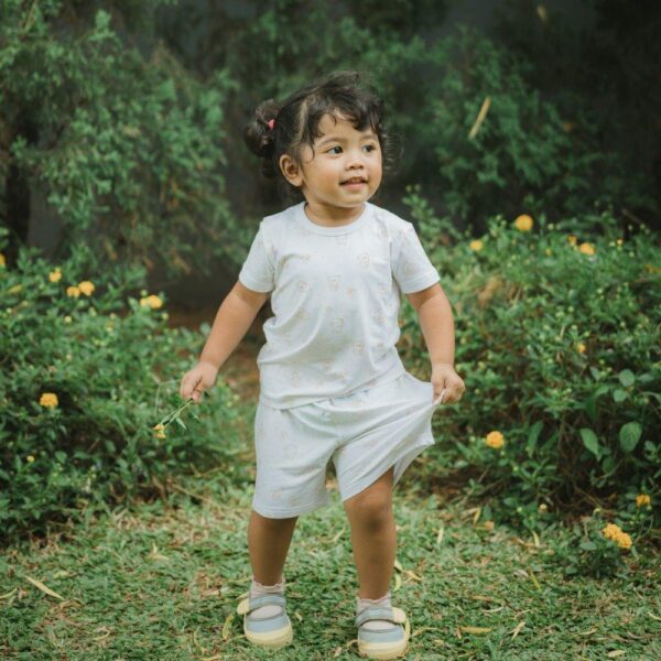 Petit Beary Bamboo Kids Basic Tee Set (Solace) - Setelan Baju Anak