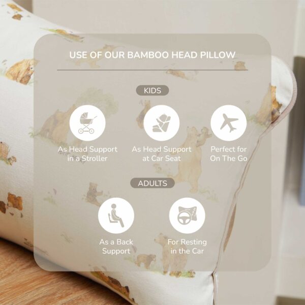 Baby & Toddler Bamboo Head Pillow - Petit Beary - Bantal Kepala Bayi