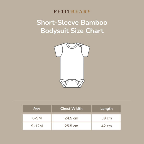 PETIT BEARY -  Short-Sleeve Bamboo Bodysuit - Jumper Onesie Bayi