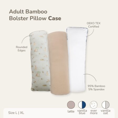PETIT BEARY - Bamboo Bolster Pillow Case Kids & Adult