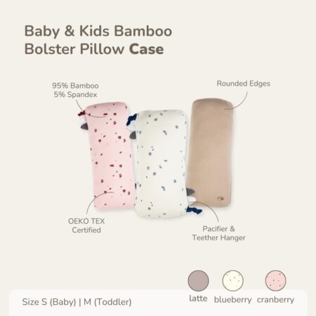 PETIT BEARY - Bamboo Bolster Pillow Case Baby & Kids Multicolor - Sarung Guling