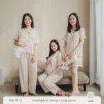 PETIT BEARY - Women Short-Sleeve Bamboo Pyjamas Shorts / Long Pants -  Piyama Bamboo Wanita Celana Pendek Panjang