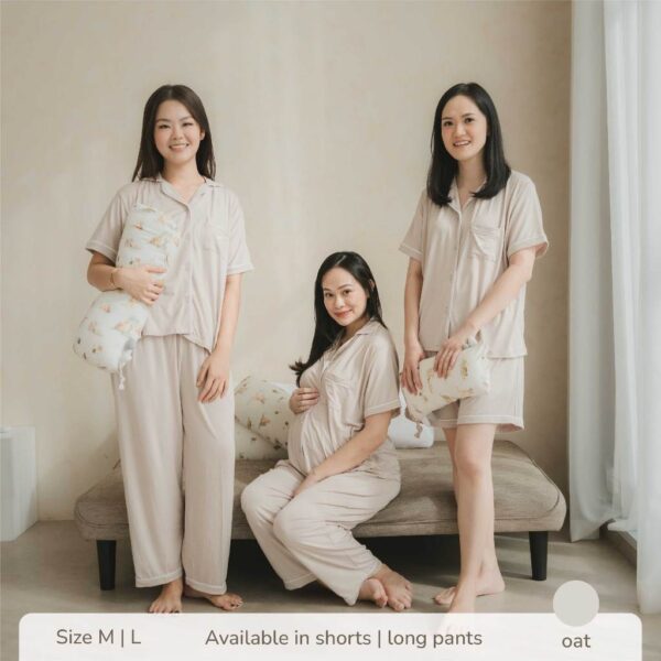 PETIT BEARY - Women Short-Sleeve Bamboo Pyjamas Shorts / Long Pants -  Piyama Bamboo Wanita Celana Pendek Panjang