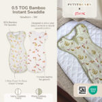 Petit Beary x Kero Bamboo Instant Swaddle - bedong instant bayi newborn