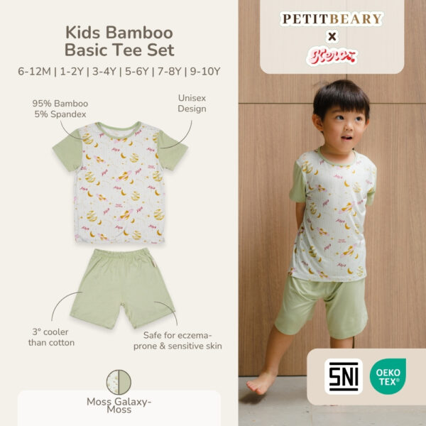 Petit Beary x Kero Kids Bamboo Basic Tee Set - Setelan Baju Anak