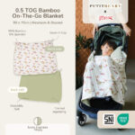 Petit Beary x Kero Bamboo On The Go Blanket 0.5TOG - Selimut Stroller Nursing Cover