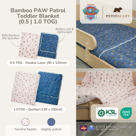 Petit Beary x Paw Patrol Toddler Bamboo Blanket 0.5TOG / 1.0 TOG - Selimut Anak Bamboo