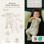 Petit Beary x Kero Bamboo Zipper Sleepsuit - Jumpsuit Baju Tidur Anak Bayi