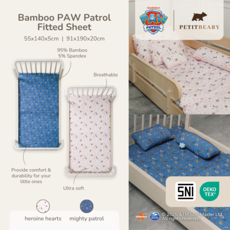 Petit Beary x PAW Patrol Bamboo Bed Sheet - Sprei ranjang anak