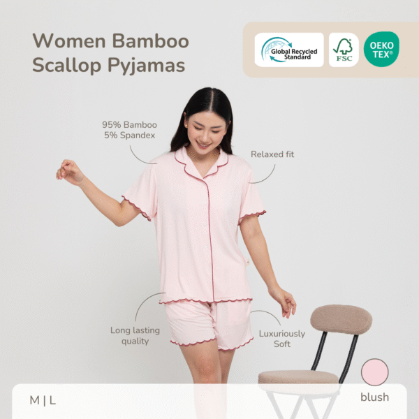 PETIT BEARY - Women’s Bamboo Scallop Pyjamas