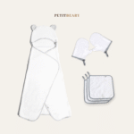 PETIT BEARY - BathTime Bundle - Bamboo Hooded Towel, WashMitt, Washcloth