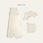 PETIT BEARY - BathTime Bundle - Bamboo Hooded Towel, WashMitt, Washcloth