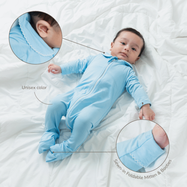 PETIT BEARY - Bamboo Peterpan Collar Sleepsuit