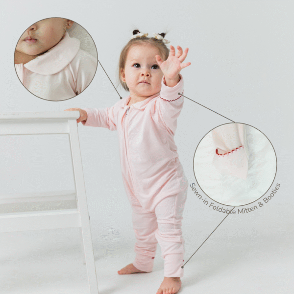 PETIT BEARY - Bamboo Peterpan Collar Sleepsuit