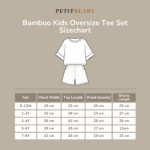 Petit Beary Setelan Kaos Anak Set Bamboo Premium Oversize – Unisex Kids Drop Shoulder Tee & Short Set