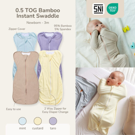 Bamboo 0.5TOG Instant Swaddle Petit Beary - bedong instant bayi newbor