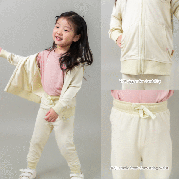 Petit Beary Jaket Anak Bamboo Premium Set Celana Jogger – Kids Zipper Hoodie & Jogger Pants Set