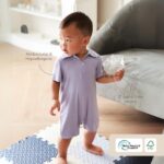 PETIT BEARY - Ribbed Bamboo Boy Shortall (0-18M)