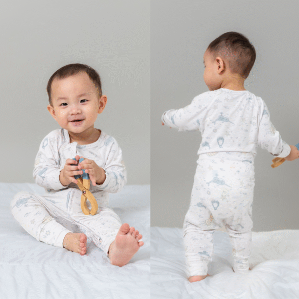 PETIT BEARY - Bamboo Zipper Sleepsuit - Jumpsuit Baju Tidur Anak Bayi 0-18M