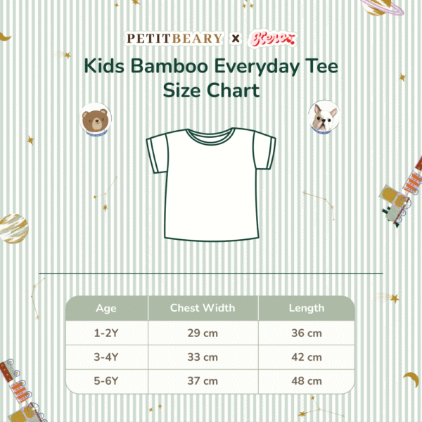 Petit Beary x Kero Kids Bamboo Everyday Tee - Kaos Anak (1-6Y)