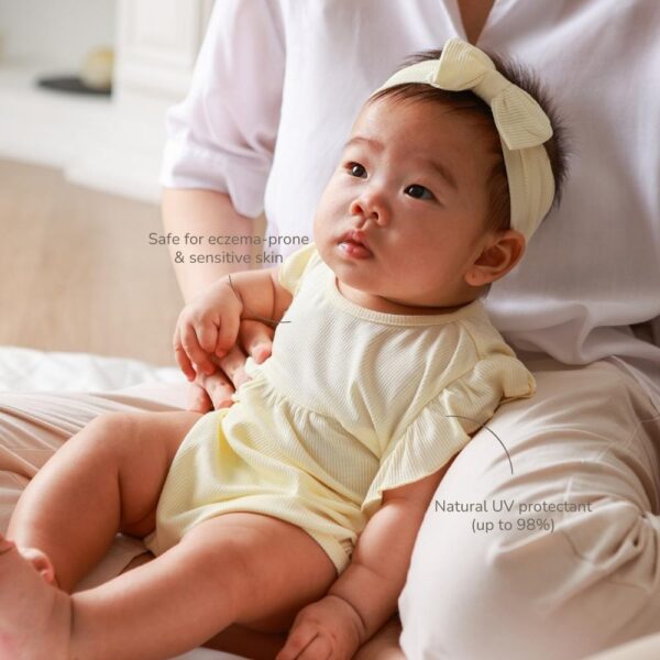 PETIT BEARY - Ribbed Bamboo Frill Romper (0-18M)
