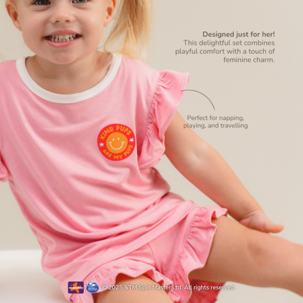 Petit Beary x Paw Patrol Collection - Girl Bamboo Ruffle Tee Set (1-8Y)
