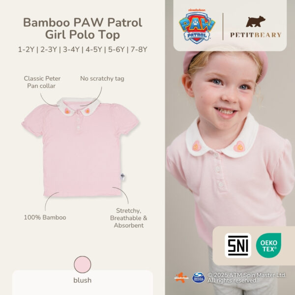 Petit Beary x Paw Patrol Collection - Girl Bamboo Polo Top (1-8Y)