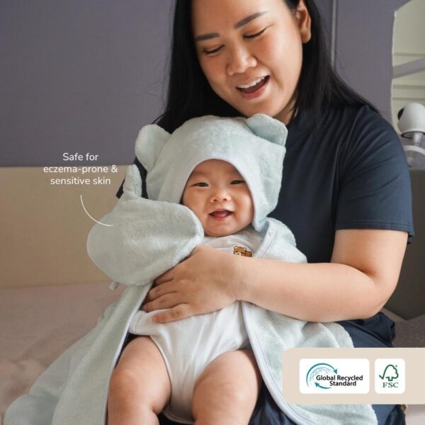 Petit Beary 100% Bamboo Baby Wash Mitt / Waslap Bayi / Handtowel Isi 2pcs