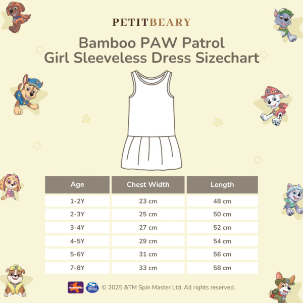 Petit Beary x PAW Patrol Bamboo Girl Sleeveless Dress (1-8Y)