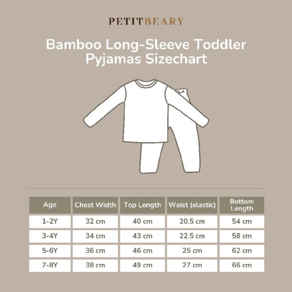 Petit Beary - Toddler Long-Sleeve Bamboo Pyjamas Multicolor 1-8Y