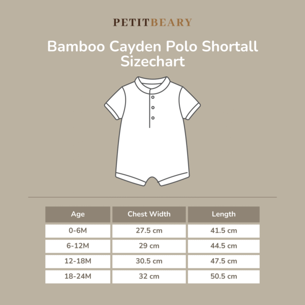 PETIT BEARY - Cayden Pure Bamboo Polo Shortall 0-24M