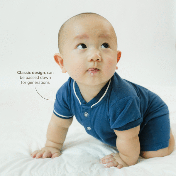 PETIT BEARY - Cayden Pure Bamboo Polo Shortall 0-24M