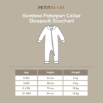 PETIT BEARY - Bamboo Peterpan Collar Sleepsuit (0-18M)