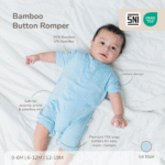 PETIT BEARY - Bamboo Classic Button Romper (0-18M)