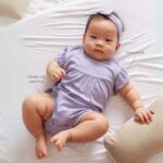 PETIT BEARY - Ribbed Bamboo Frill Romper (0-18M)