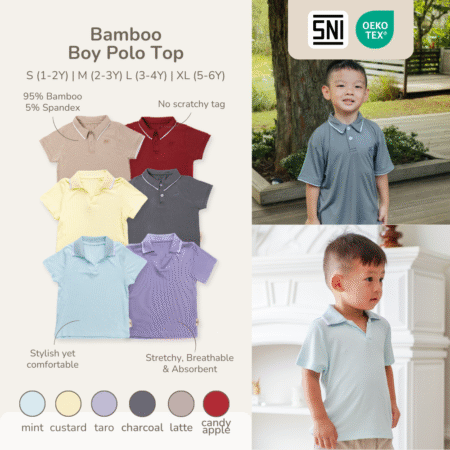 Petit Beary Bamboo Boy Polo Top (1-6Y)
