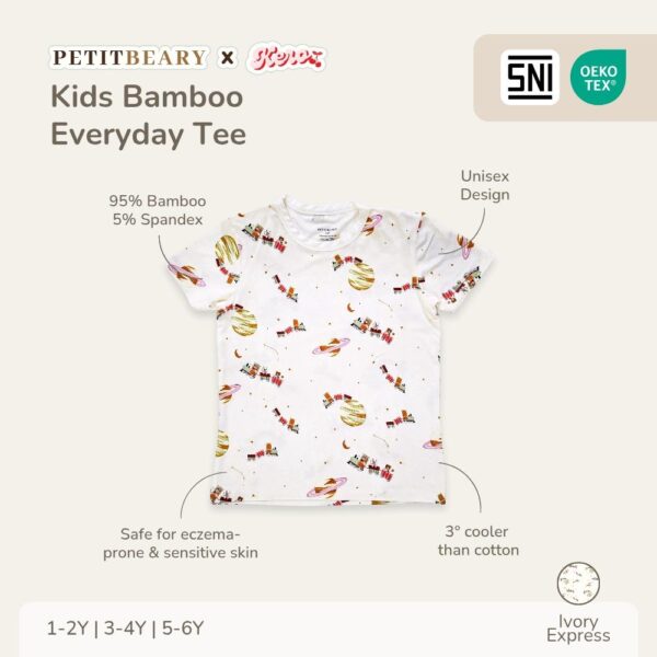 Petit Beary x Kero Kids Bamboo Everyday Tee - Kaos Anak (1-6Y)