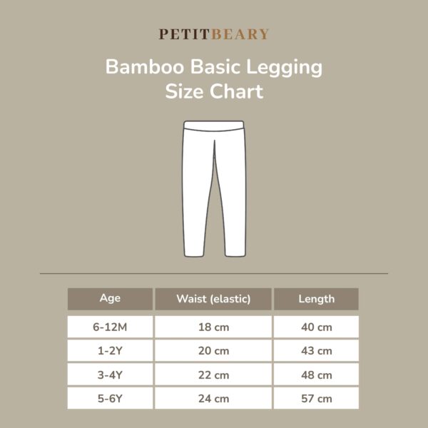 Petit beary bamboo basic legging/ legging anak / unisex legging anak (6M - 6Y)