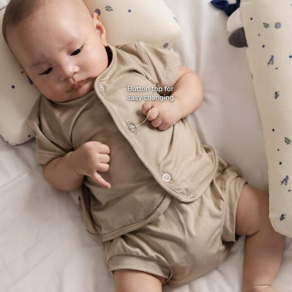 Petit Beary - Baby Bamboo Button Set - Baju Setelan Bayi Bambu (0-6M)