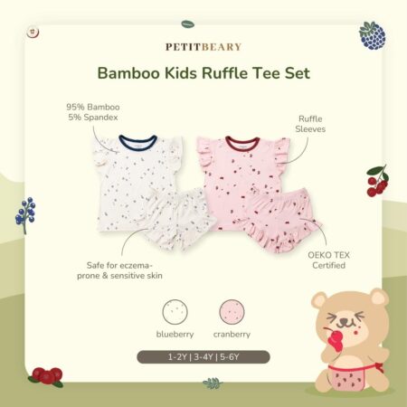 Petit Beary Bamboo Ruffle Tee Set (1-6Y)