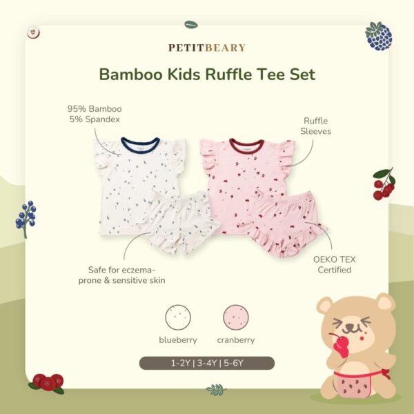 Petit Beary Bamboo Ruffle Tee Set (1-6Y)