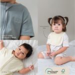 Baby Daywear Bundle Set – Romper Bayi + Snappy Bib 2pcs | Baju Bayi Bamboo Premium Lembut & Anti Iritasi