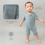 Baby Daywear Bundle Set – Romper Bayi + Snappy Bib 2pcs | Baju Bayi Bamboo Premium Lembut & Anti Iritasi